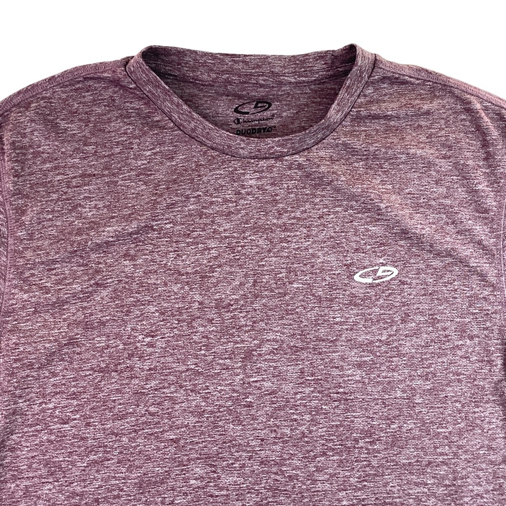 Champion T-Shirt Men's‎ Medium Duo Dry Maroon Red Wicking Short Sleeve Crew Neck - Picture 2 of 8